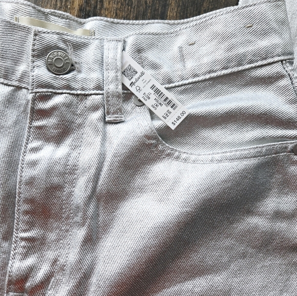 Madewell '90s Straight Jean in Silver Foil Sz 27 - Picture 10 of 14